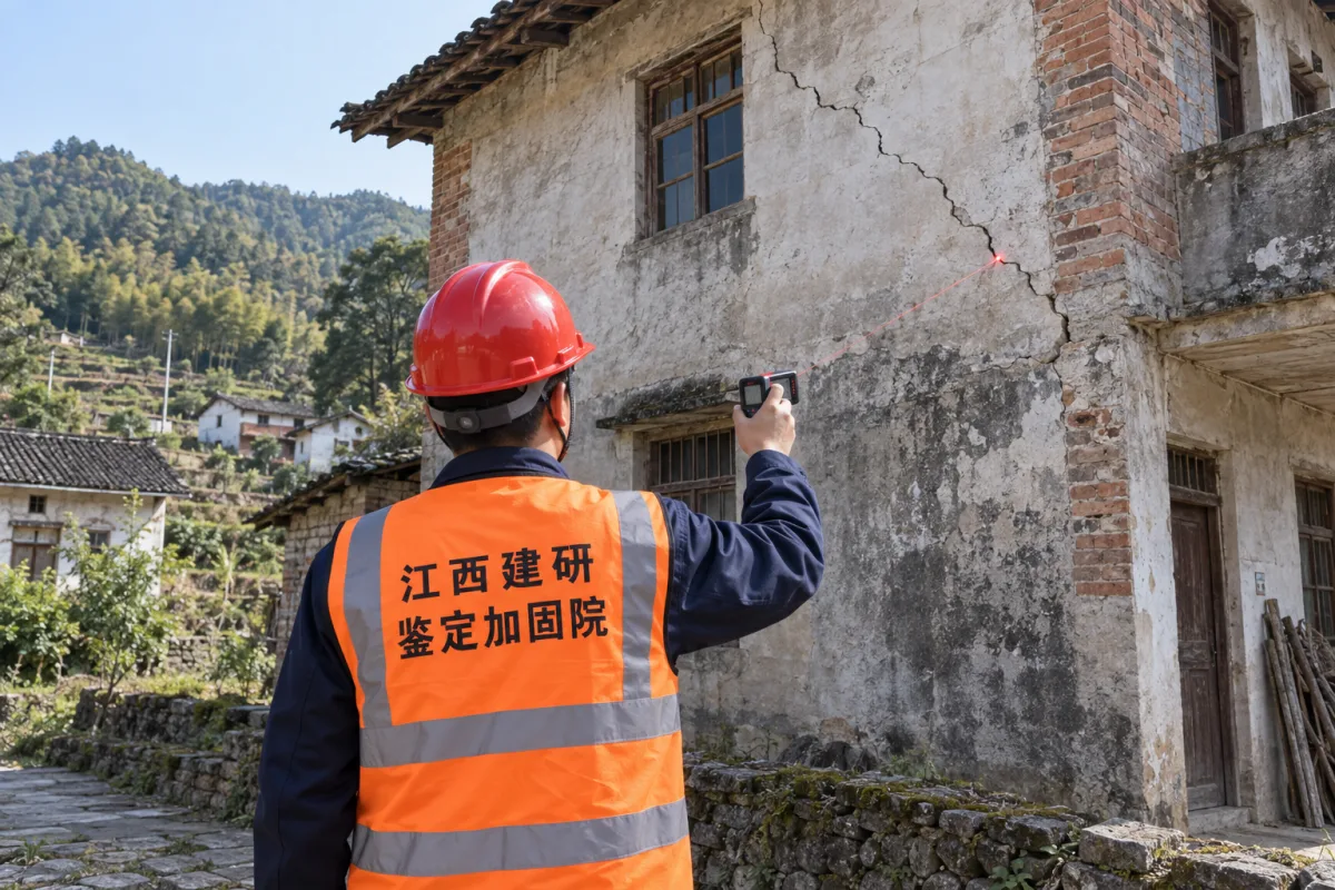 赣州自建房危房鉴定外墙裂缝现场检查