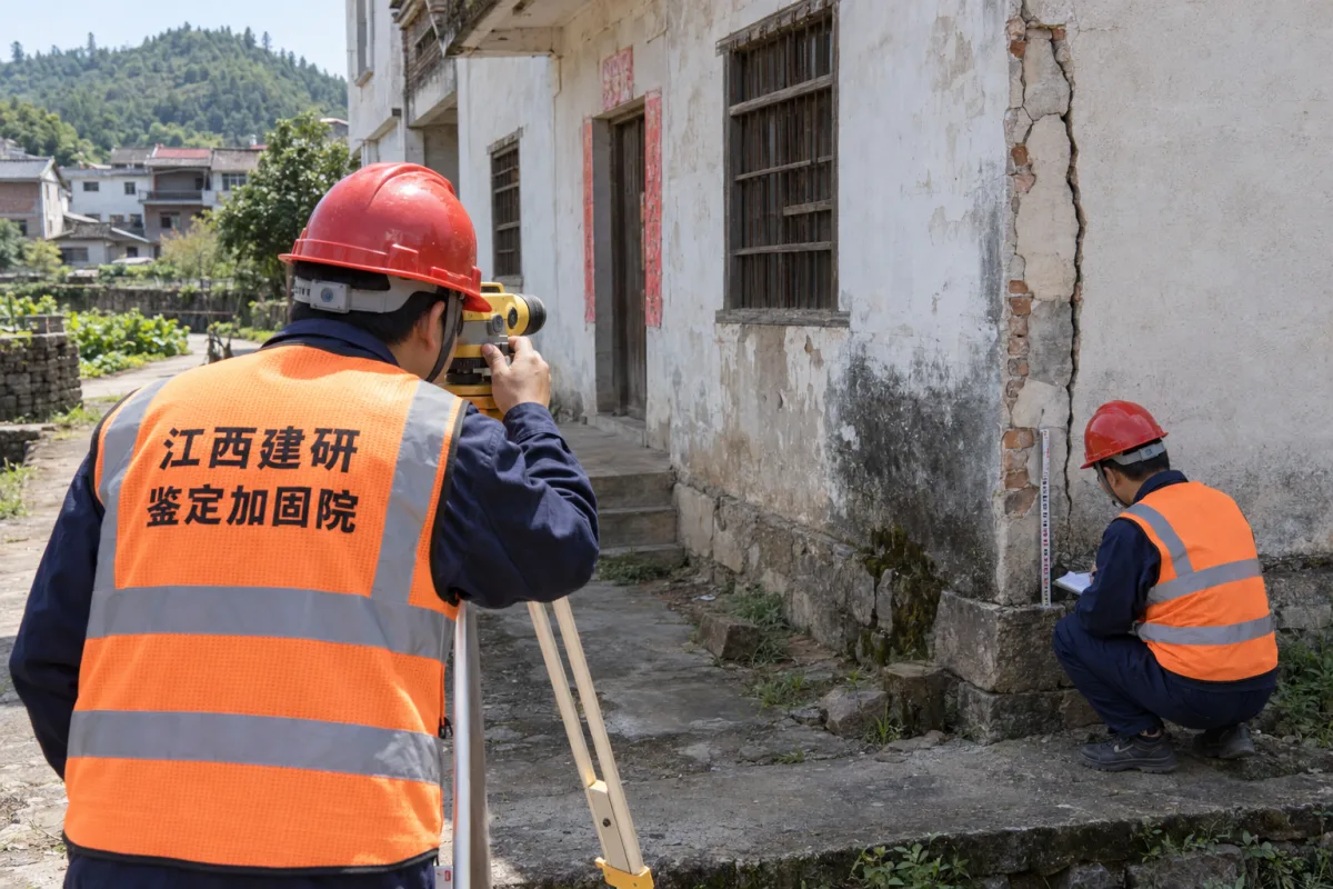 赣州老旧自建房地基沉降与倾斜测量