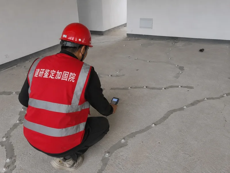工程质量检测公司记录地坪裂缝检测数据