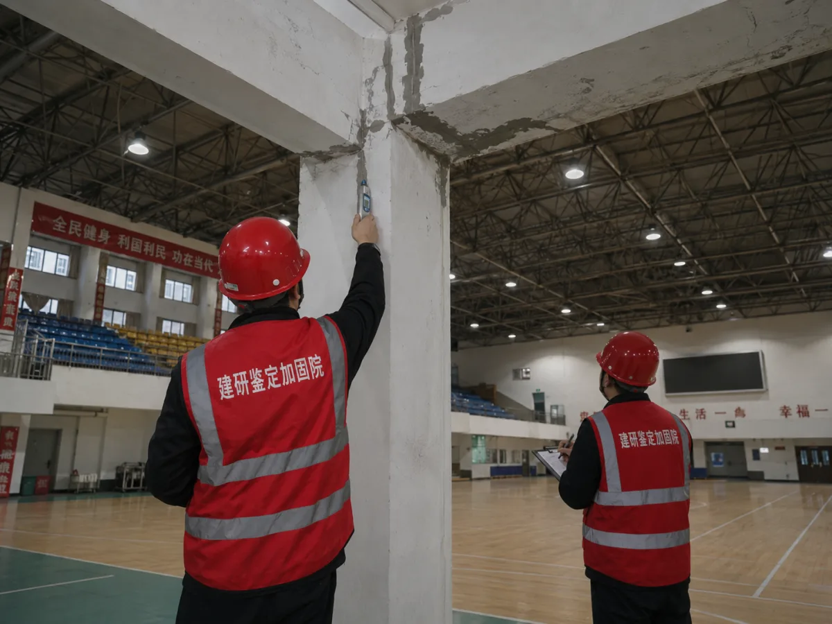 体育馆大跨度结构加固施工
